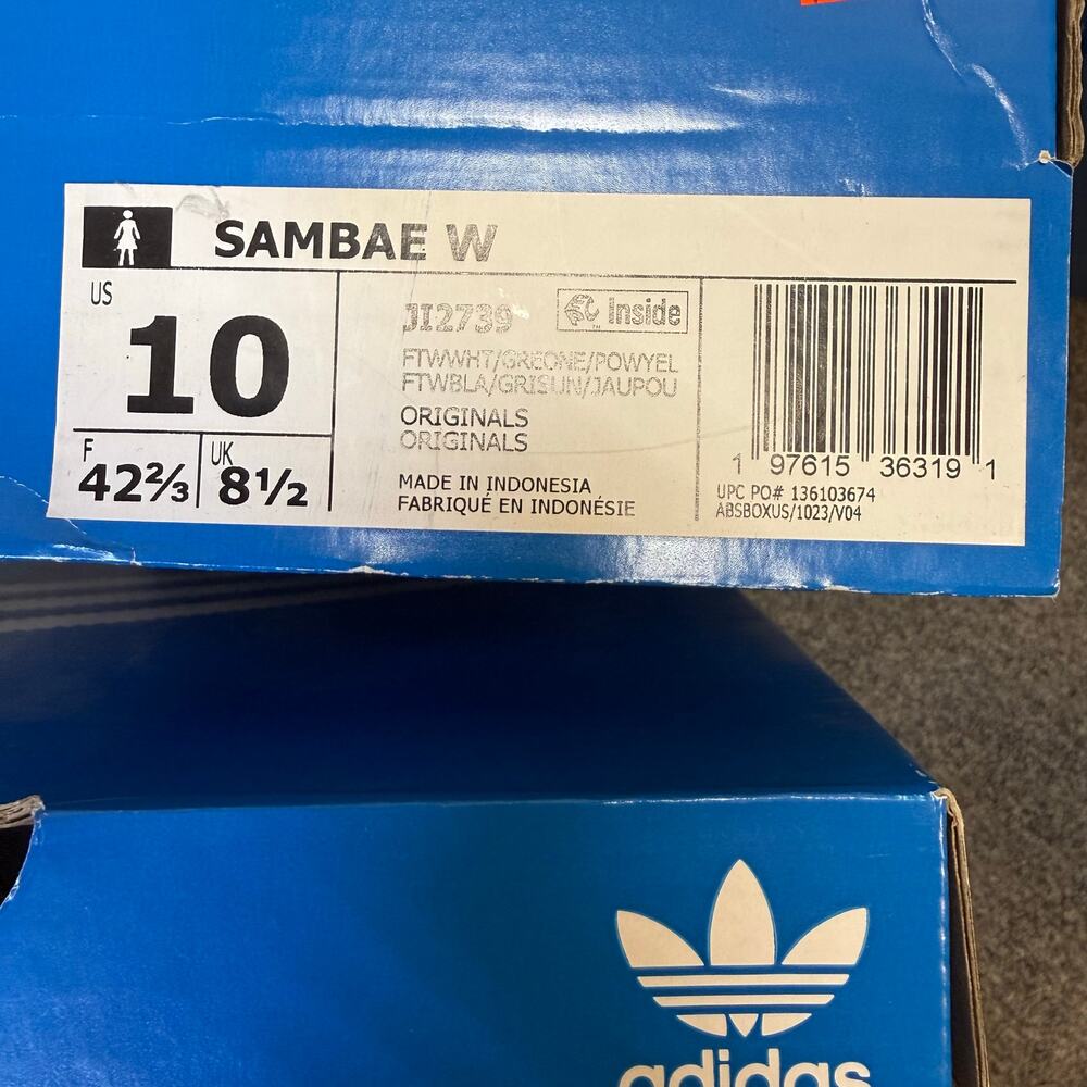 ADIDAS ORIGINALS WOMEN'S 10 SAMBAE OG SNEAKERS GREY BUTTER YELLOW JI2739 NWT - Picture 7 of 7